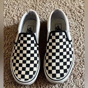 Vans Black and White Checkered Slip-On Sneakers